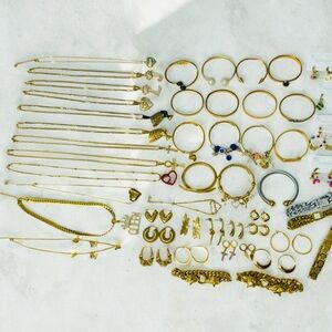 Elegant Gold Jewelry Set 50 piezas